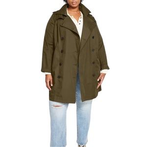 Universal Standard Olive Green Trench Coat S 14 16